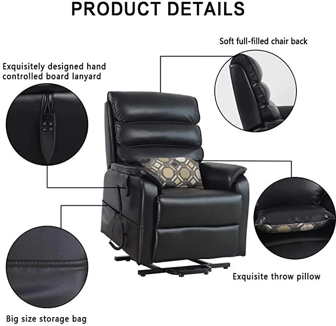 Electric Reclining Lift Chair Lift Recliner Massage Synthetic Leather Recliner Sofa