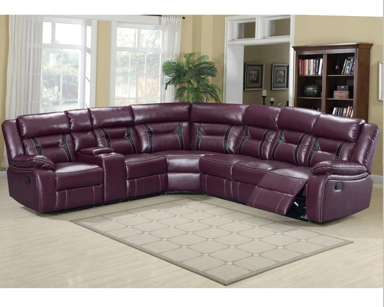 Cy Genuine Leather Corner Sofa Set 7 Seater Sectional Recliner Sofa Set