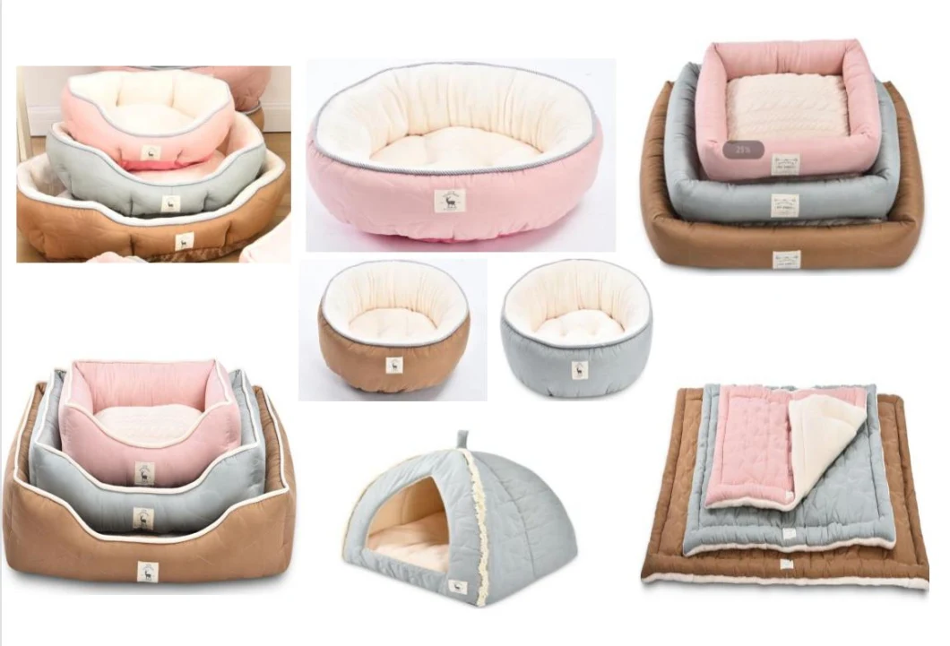 Memory Foam Pet Beds Plush and Suede Sofa